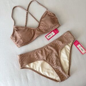 NWT Xhilarationation Textured Snake Print Bikini